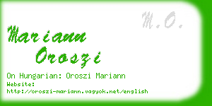 mariann oroszi business card